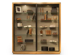 CLARIDGE - Wood veneer display cabinet _ Roche Bobois